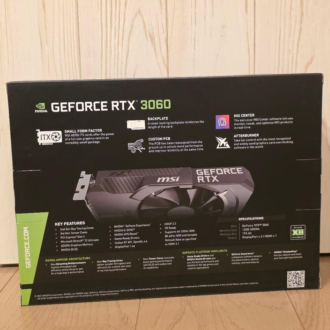 グラフィックボード・グラボ・ビデオカード MSI GeForce RTX 3060 AERO ITX 12G VD7870
