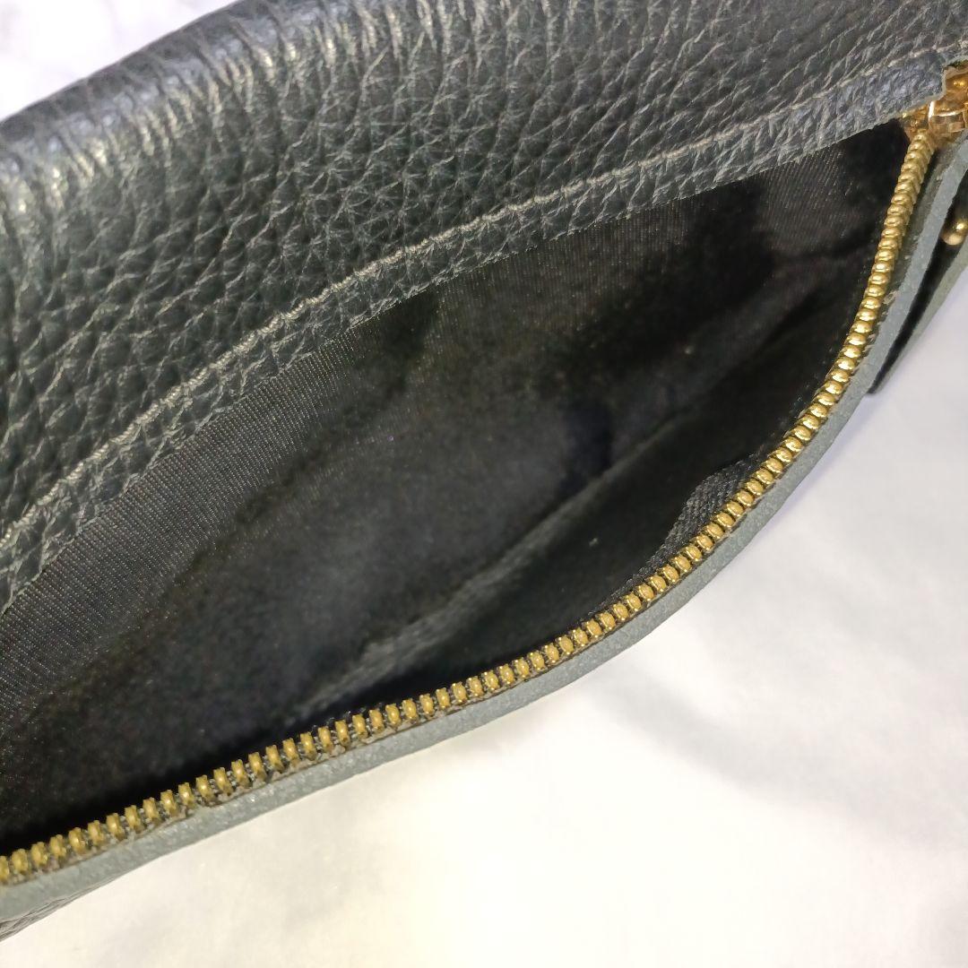 美品■IACUCCI オールレザー ショルダーバッグ　ブラック ウエストポーチ