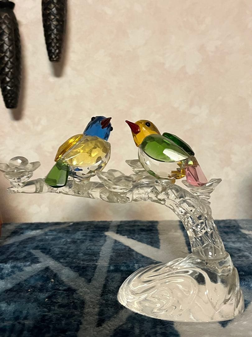 クリスタルガラスの小鳥 スワロフスキーの小鳥 スワロフスキーの コキンチョウ