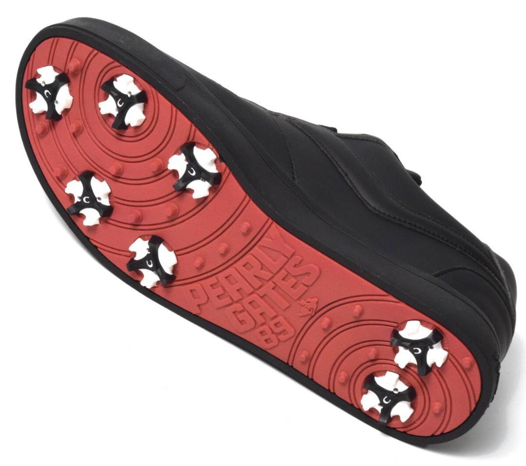 未使用3.5万 パーリーゲイツ ゴルフシューズ 27.5 メゾンロゴ柄 メンズ