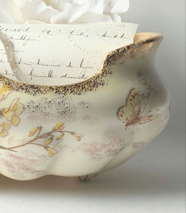 希少　美品　リュネビル　花器　　ソーシエール　フランスアンティーク