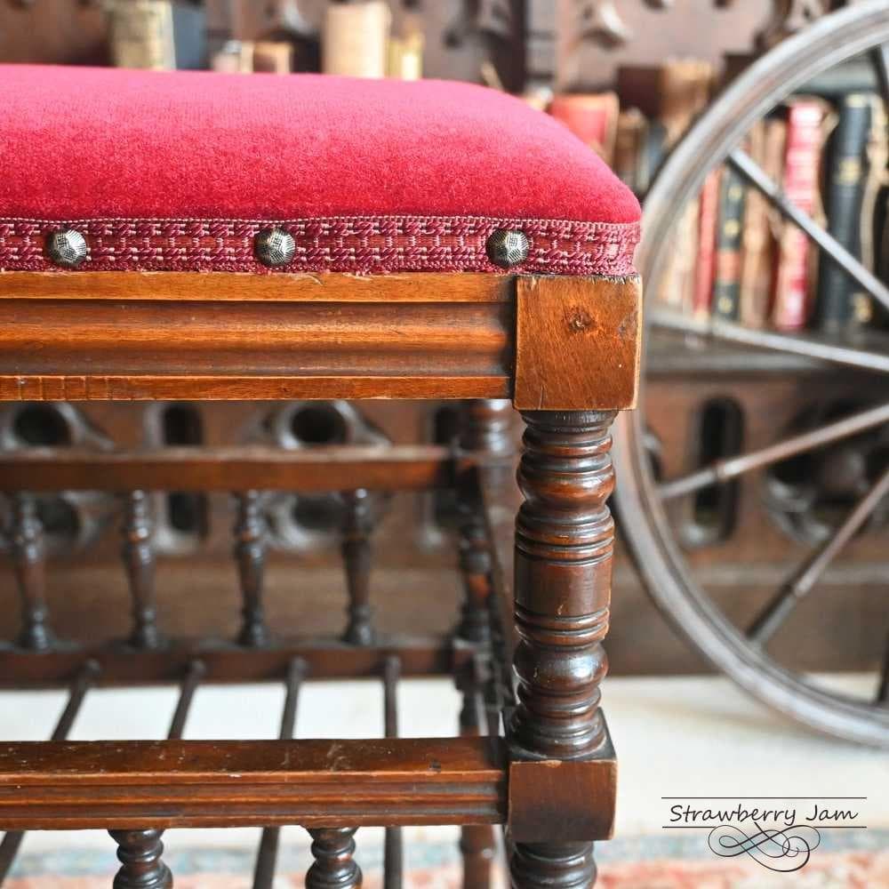 L3705-17 英国アンティーク スツール ピアノスツール 収納スツール