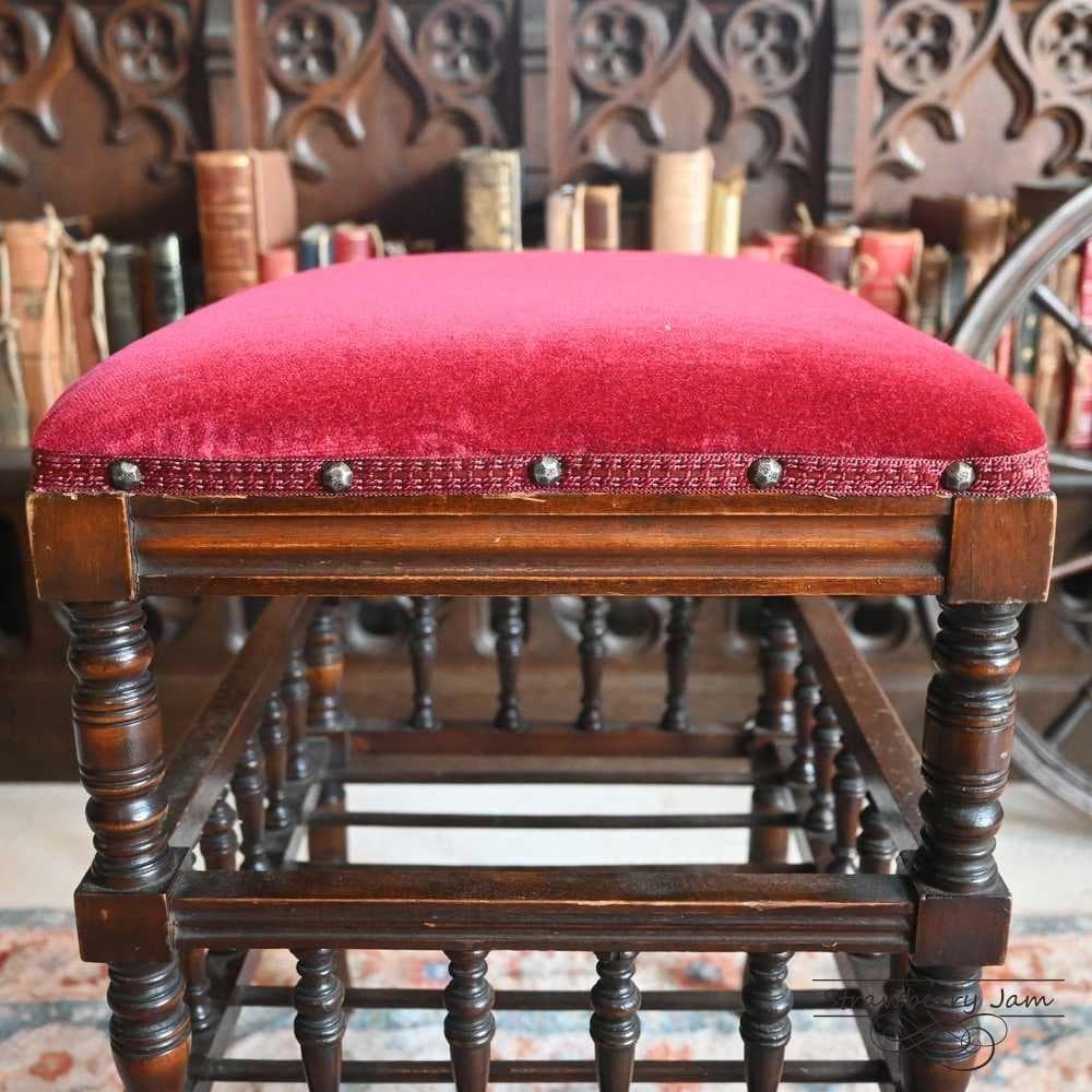 L3705-17 英国アンティーク スツール ピアノスツール 収納スツール