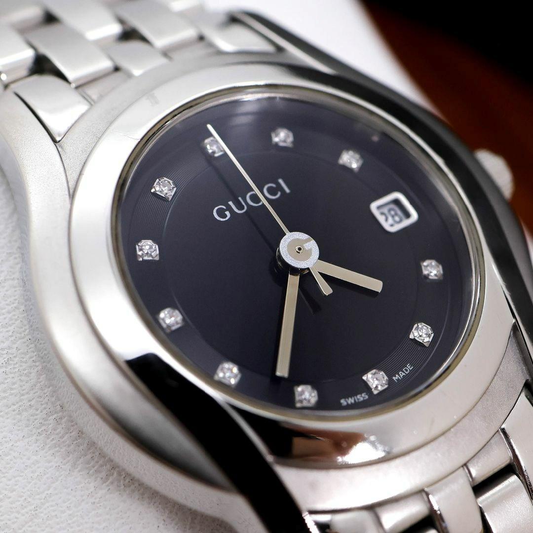 稼働 GUCCI 腕時計 5500L 11Pダイヤ 外箱 ステンレス 1630