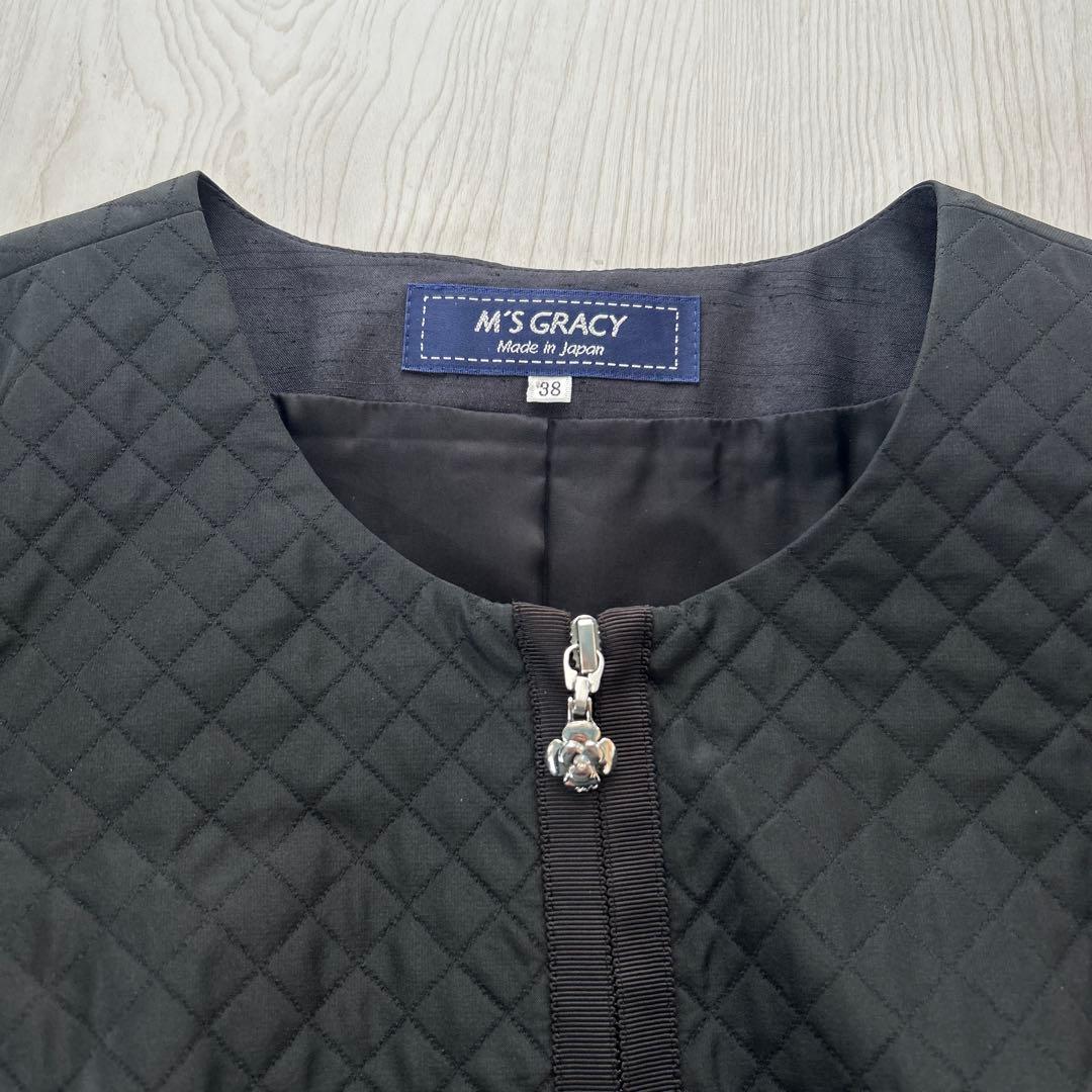 美品　エムズグレイシー　コートドレス　キルティング