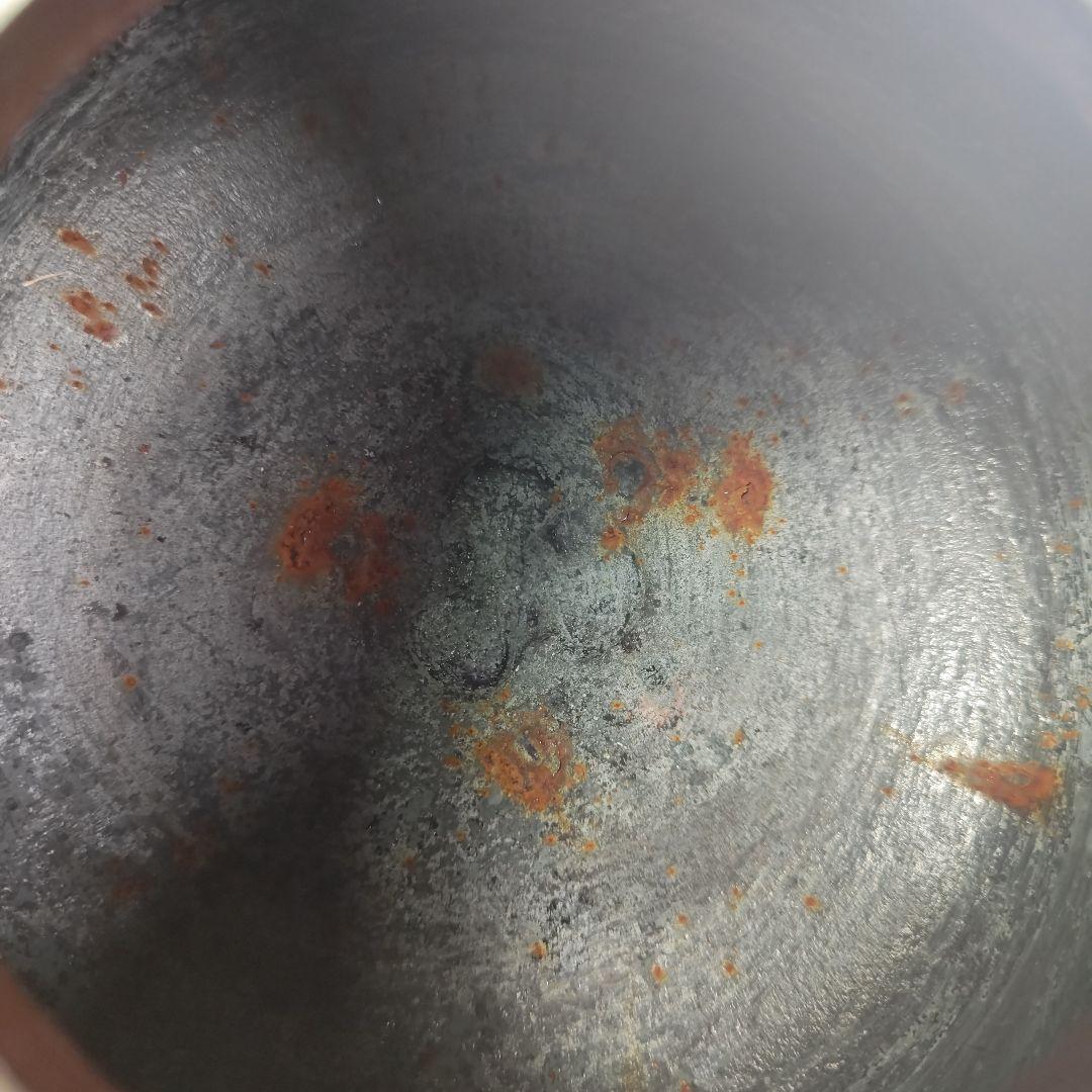 ウ237 茶釜『釜師　菊地政光』『筋入　平丸釜　共箱』鉄釜　茶道具