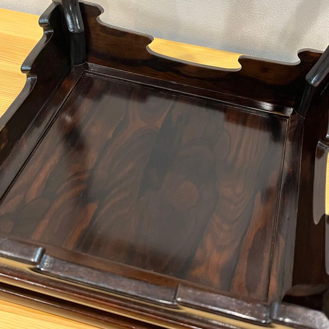 唐木花台　中卓　鉄刀木？黒檀？紫檀？約27x27x37cm 天然　タガヤ　無垢