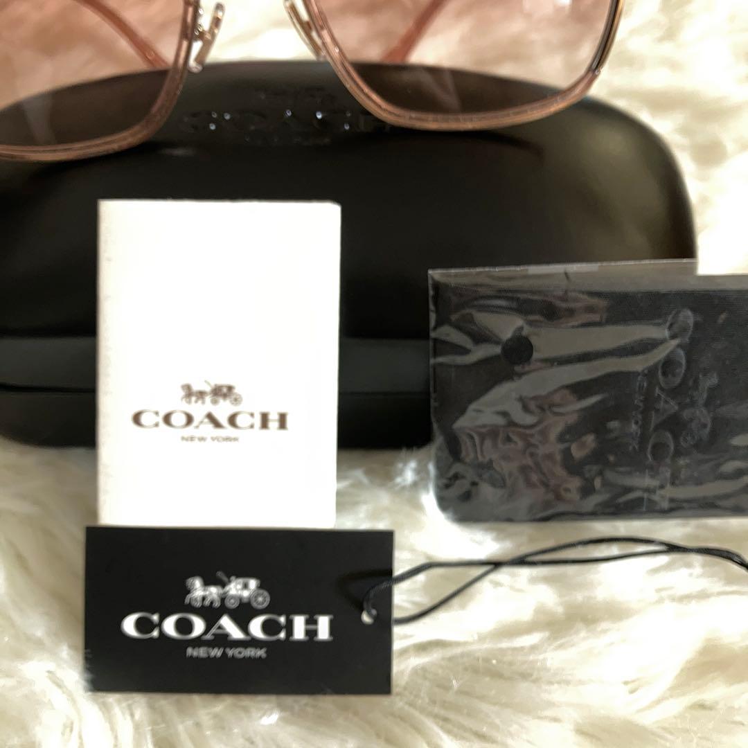 新品未使用 コーチ COACH ブラウン スクエアサングラス メガネケース 付き
