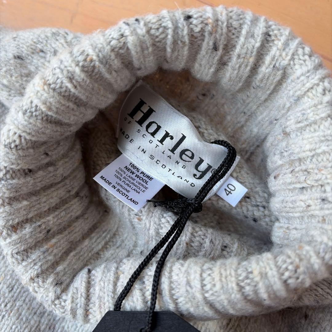 【新品】タートルネック セーター ハーレーオブスコットランド ホワイトネップ