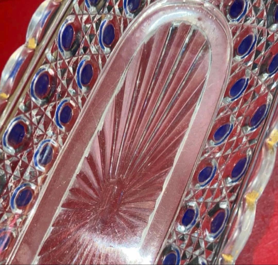 バカラ ディアマンピエーリー　長皿　ブルーカラー　 Baccarat