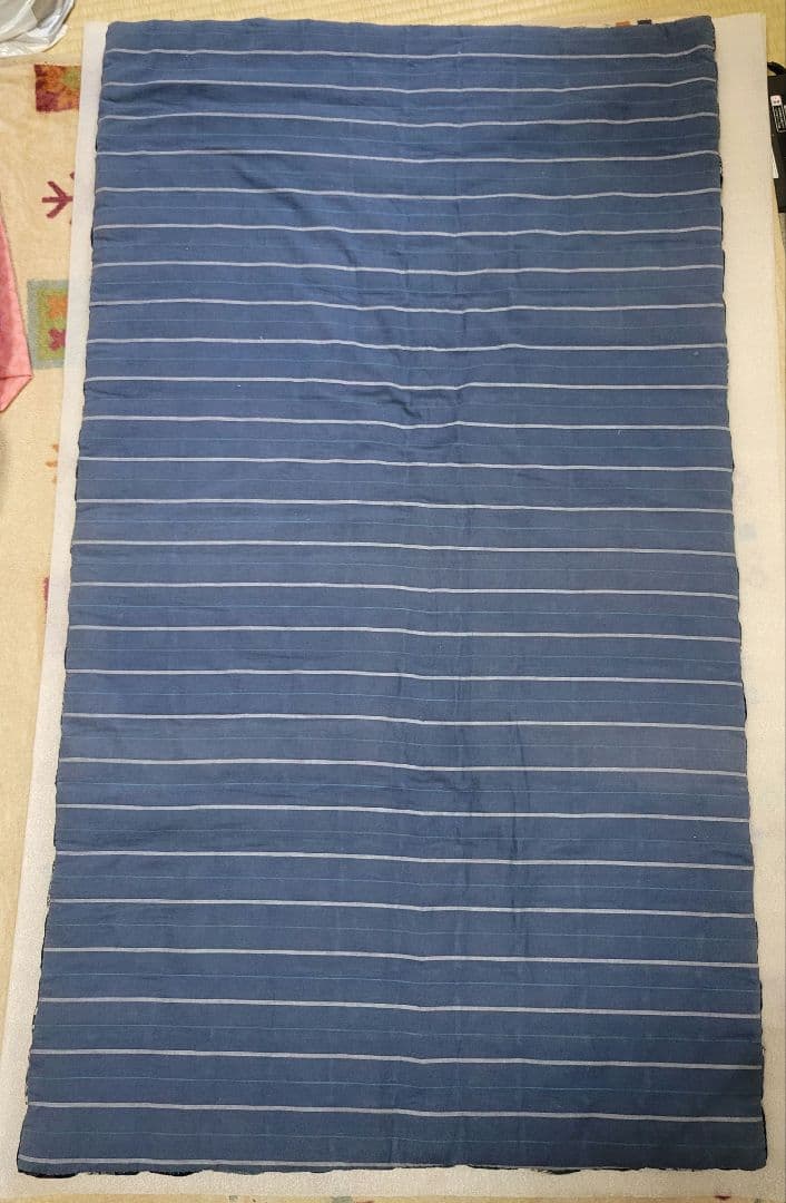 藍染め　古布　木綿　高級手芸品　120 × 67cm　なが座布団　上質　美品