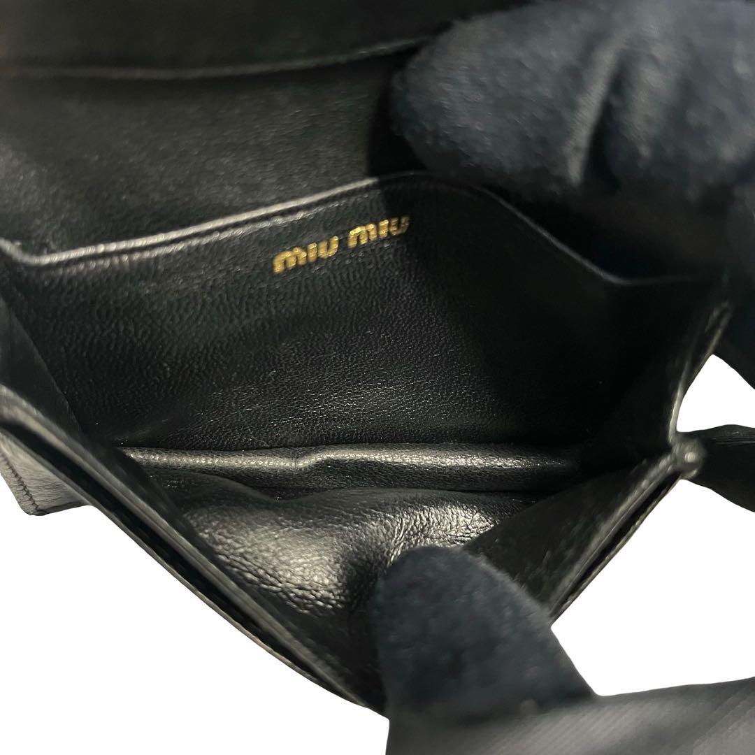 希少✨ミュウミュウ 名刺入れ カードケース キーリング マテラッセ ブラック