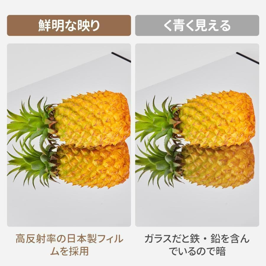 割れない鏡 フィルムミラー ダンス 鏡 幅80cm 高さ160cm（ブラック）