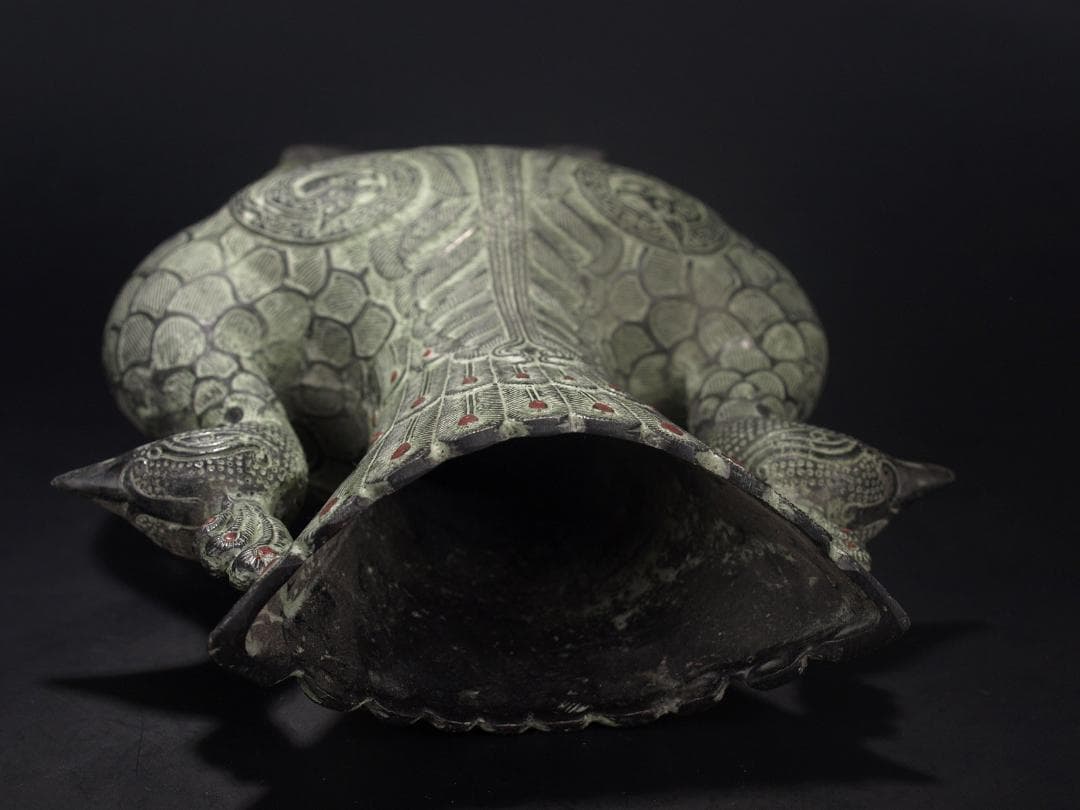 社長贓品　唐物　中国西周　青銅製孔雀花瓶　※激安骨董品 AK465A7-3