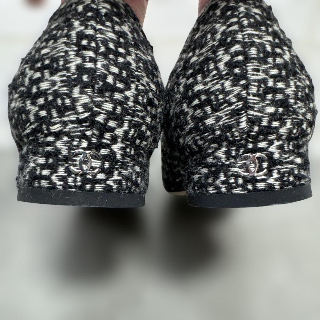 CHANEL シャネル　カメリア　パンプス　ツイード　ココマーク