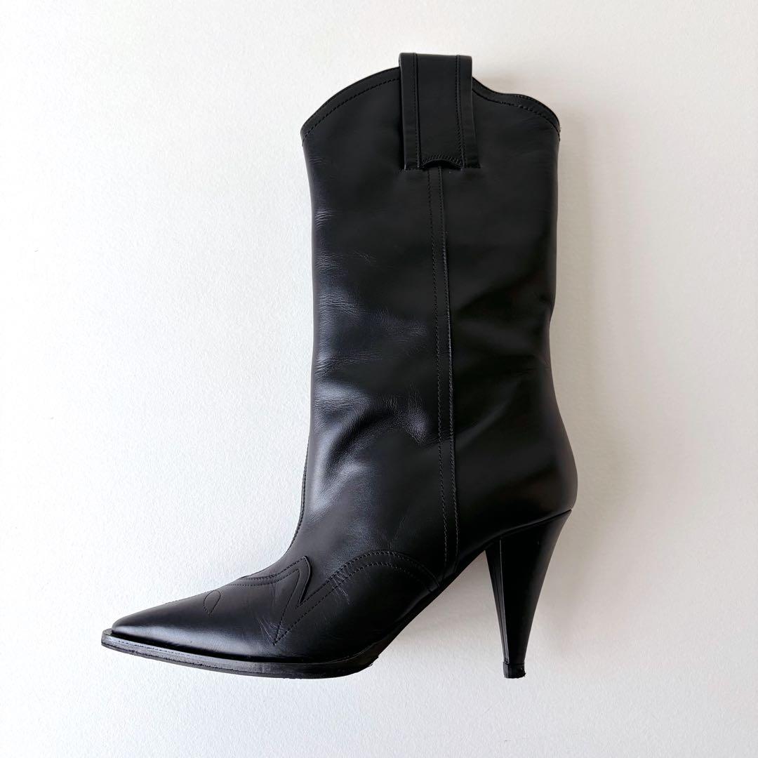 NINARICCI ニナリッチ ウエスタン ブーツ ピンヒール レザー 本革