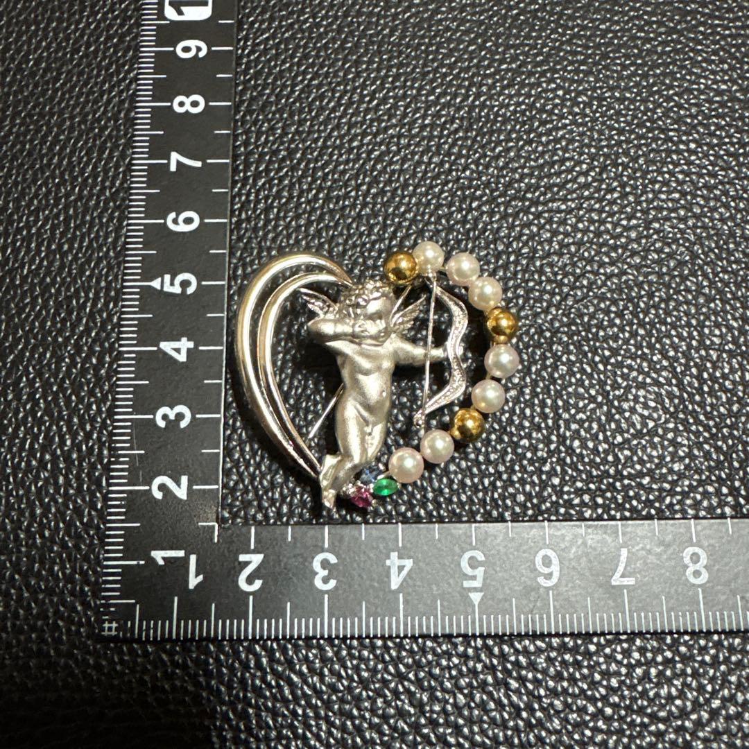 ブローチ 天使 デザインSILVER k18