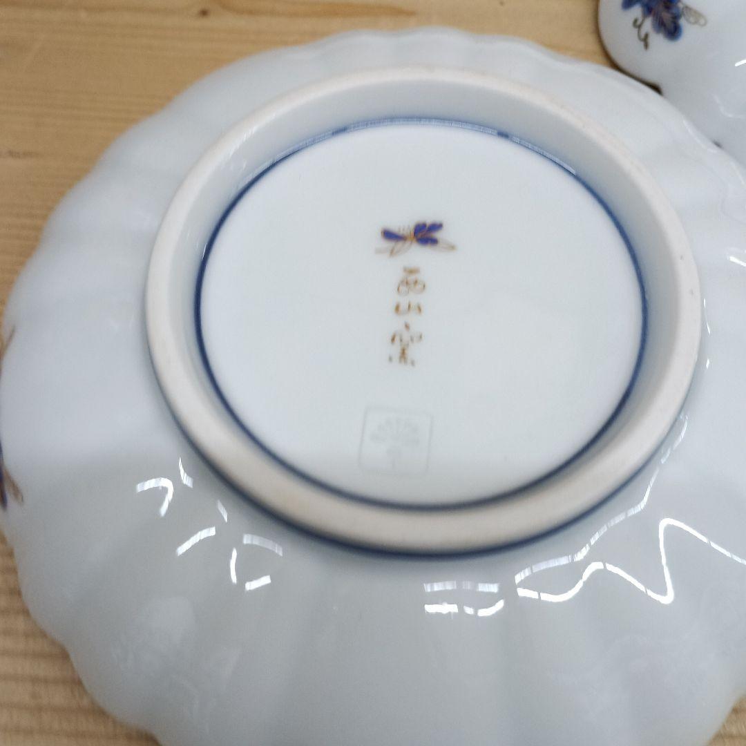 有田焼　西山窯　菊割　金彩　古伊万　花唐草　亀甲紋　銘々皿　5枚セット　B