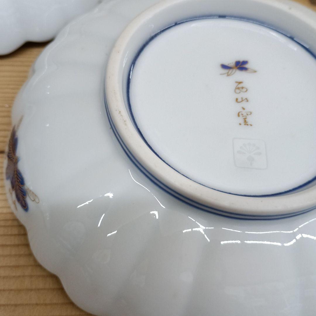 有田焼　西山窯　菊割　金彩　古伊万　花唐草　亀甲紋　銘々皿　5枚セット　B