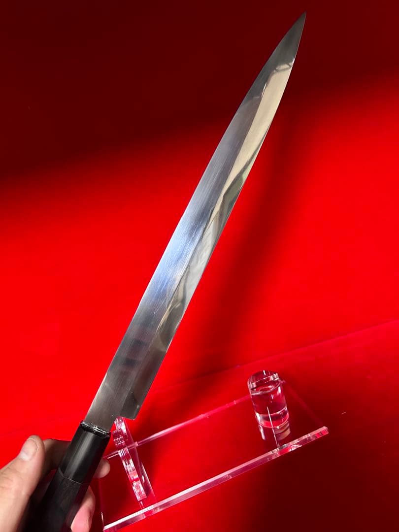 01512 包丁　フグ引　河豚引　本焼　スウェーデン鋼　波紋有り　未使用品