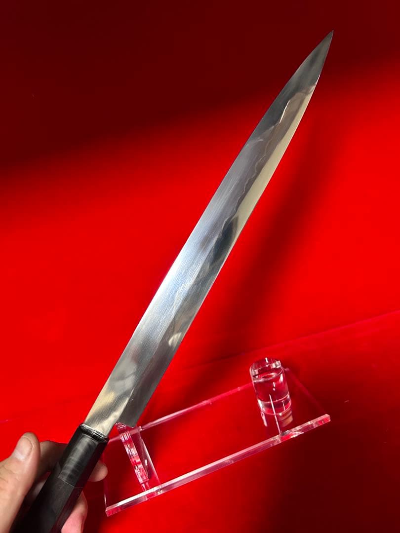 01512 包丁　フグ引　河豚引　本焼　スウェーデン鋼　波紋有り　未使用品