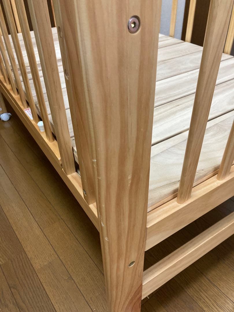 【みかんさん専用】KATOJI カトージ ベビーベッド（ナチュラル）（ハイ）手渡