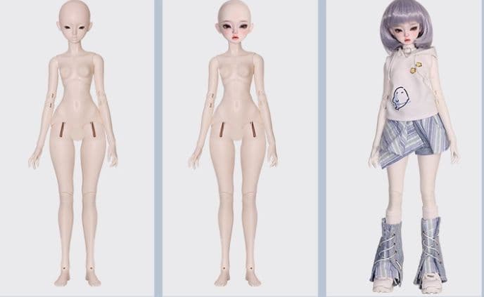 AX512 BJD 1/4 ドール本体 Amu 球体関節人形 ハンドメイド