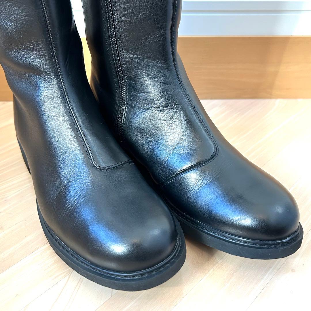 未使用級✨ CAMPER 【25㎝】 ニューマン ロングブーツ レザー ブラック