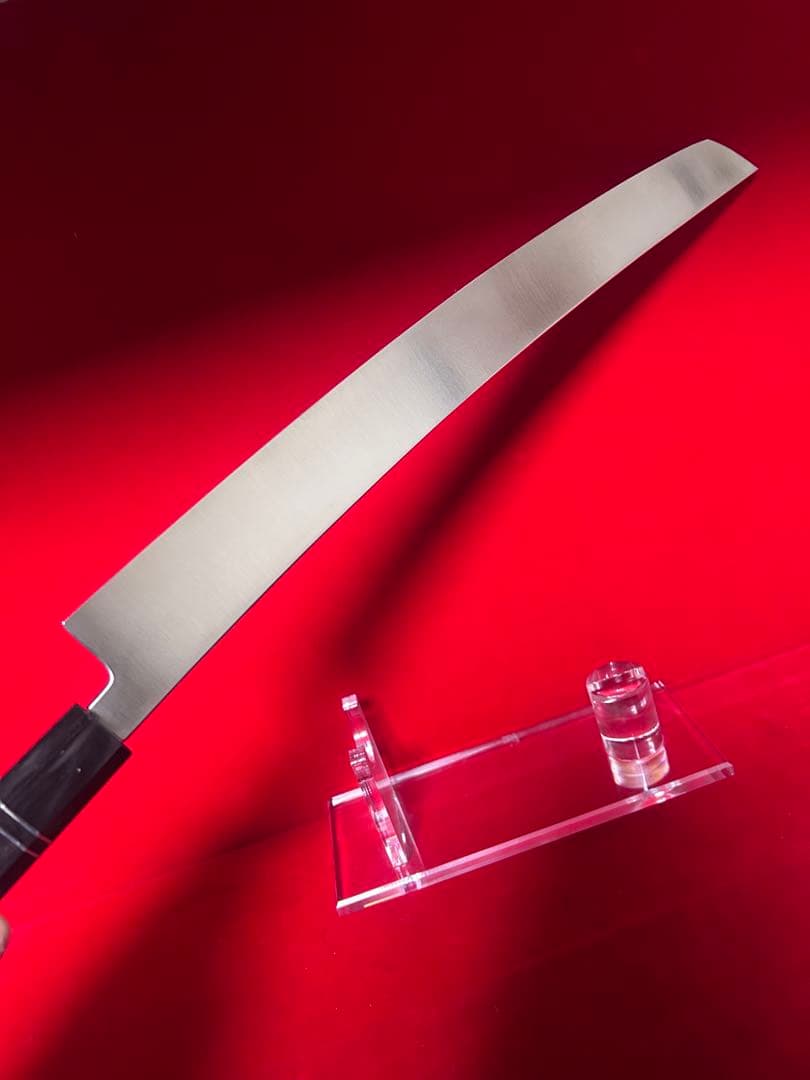 包丁　マグロ包丁　先丸型　尺三　鏡面仕上げ　切味抜群　箱付　未使用品