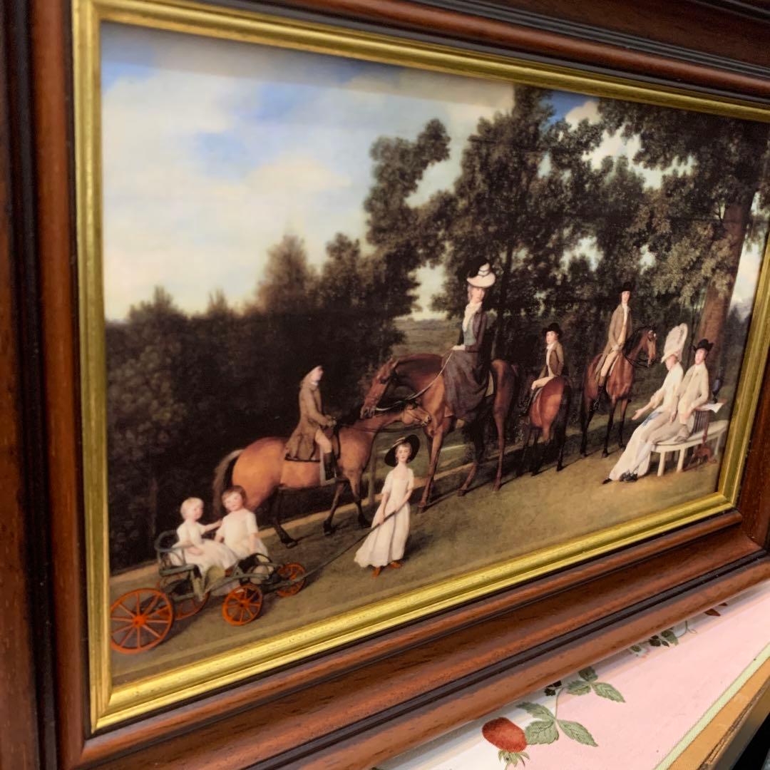 希少　ウェッジウッド ノーブルライン　陶板　ファミリー　プラーク　額