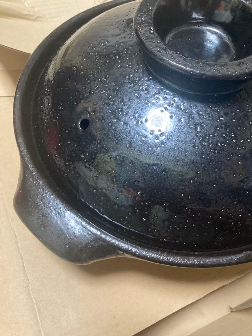 未使用品　伊賀焼 蓋付き土鍋 長谷園　内径24cm