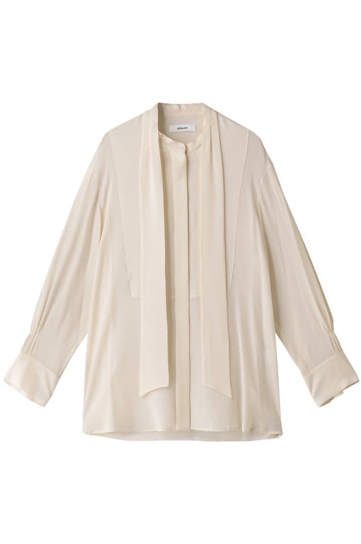 ✿　ebure ビスジョーゼットボウタイシャツブラウス