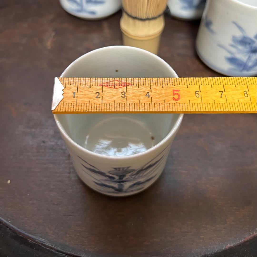 湯沢市の蔵出し品　江戸期　蝶と草花図覗き猪口　五客揃　無傷　本物保証