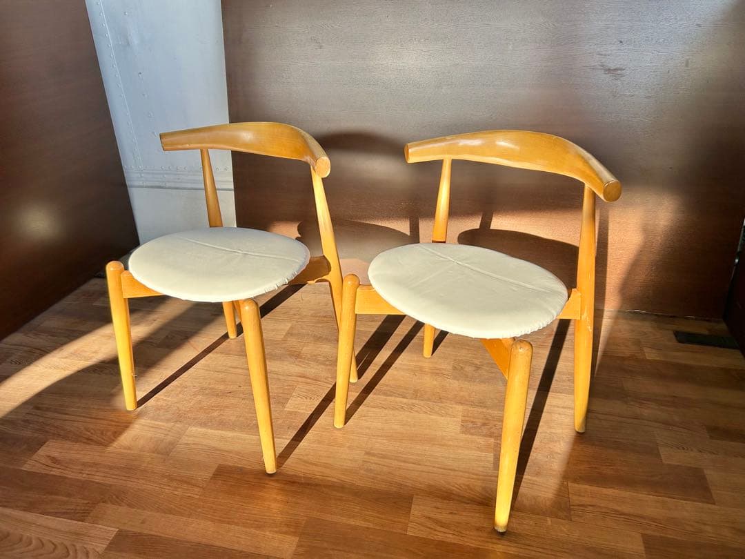 723 北欧風 ダイニングチェア 2脚セット ナチュラル 木製 おしゃれ　モダン