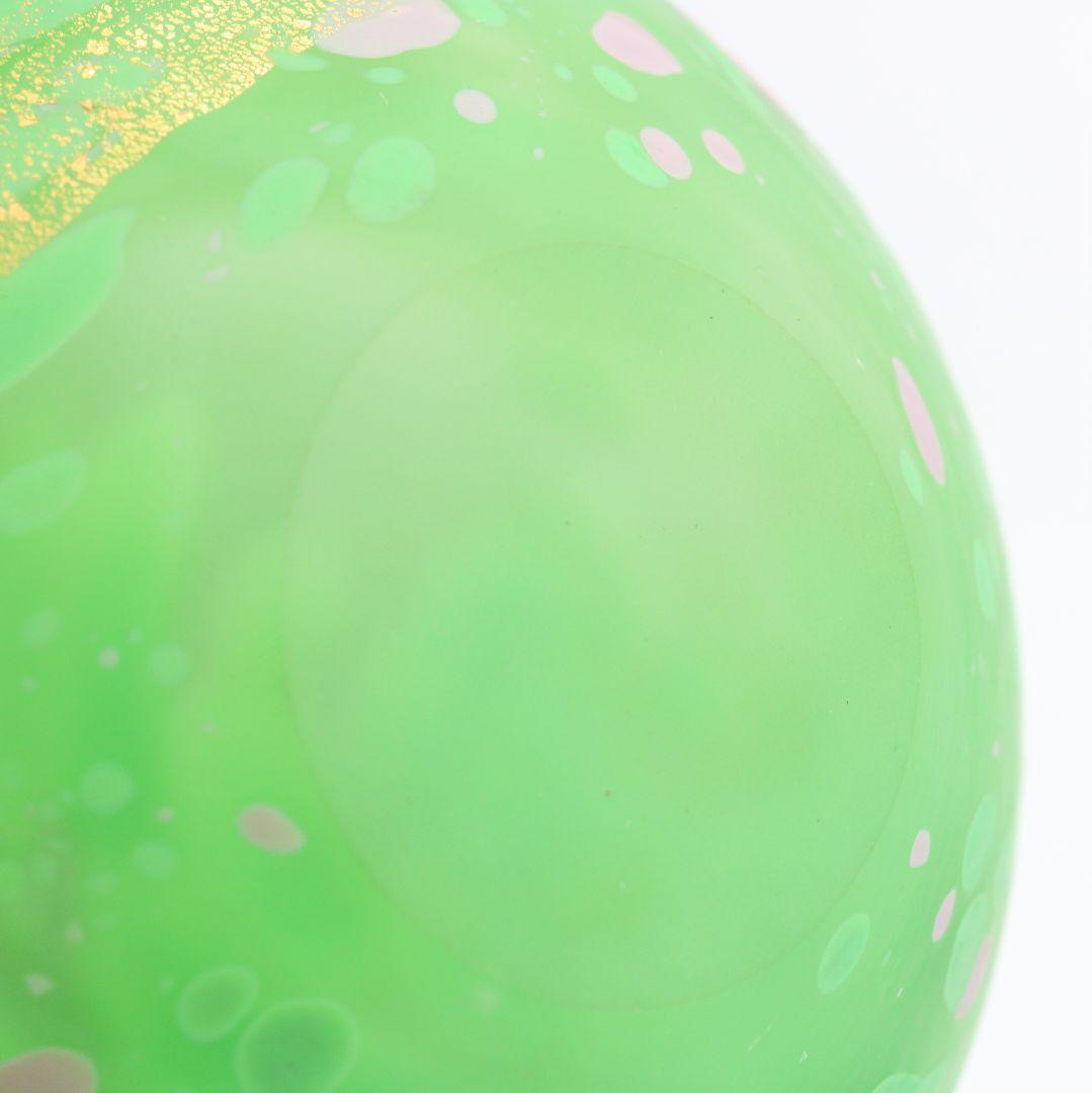 藤田喬平作 手吹 金彩花瓶 ガラス 共箱　C518　DC1