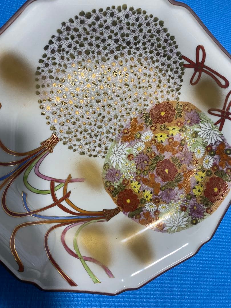 九谷焼　花詰　飾り皿　30㎝