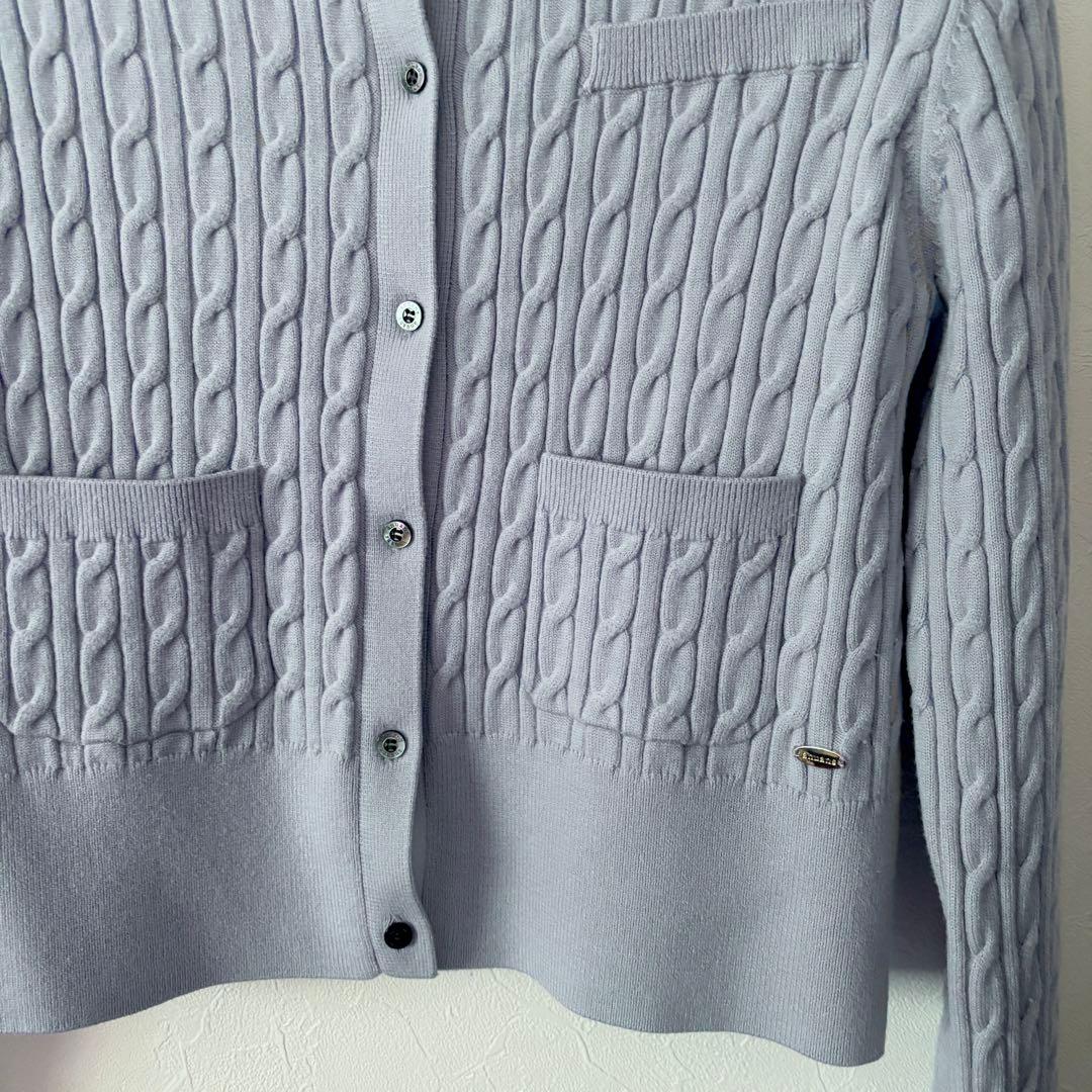 anuans アニュアンス リトルケーブルニット カーディガン ライトブルー F