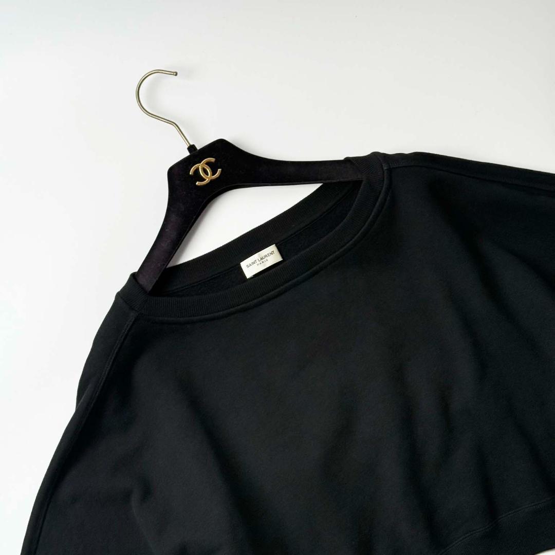 【2023AW】サンローラン クルーネック クロップド スウェットシャツ S