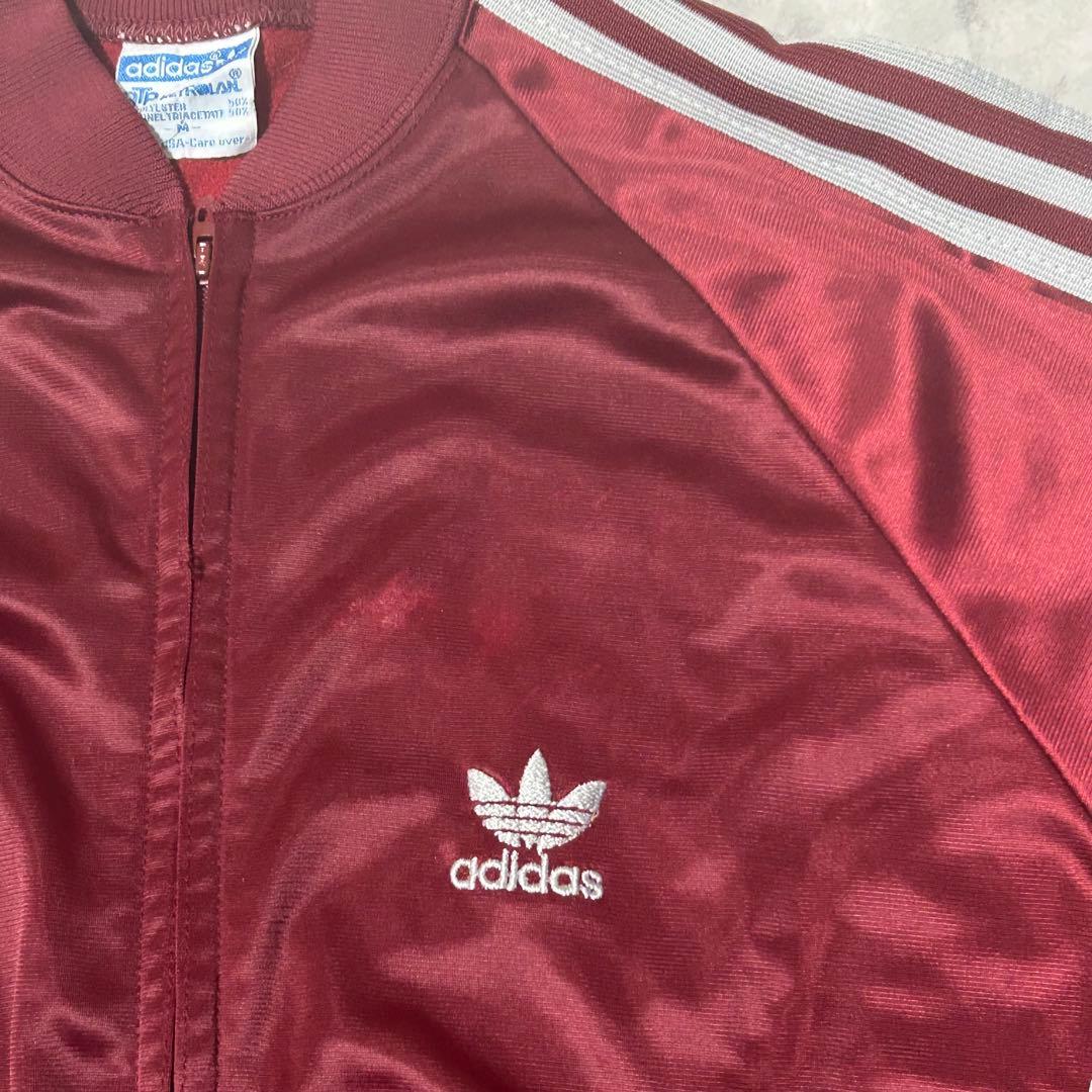 けんけん様80s adidas アディダス トラックジャケット 希少ワインレッド
