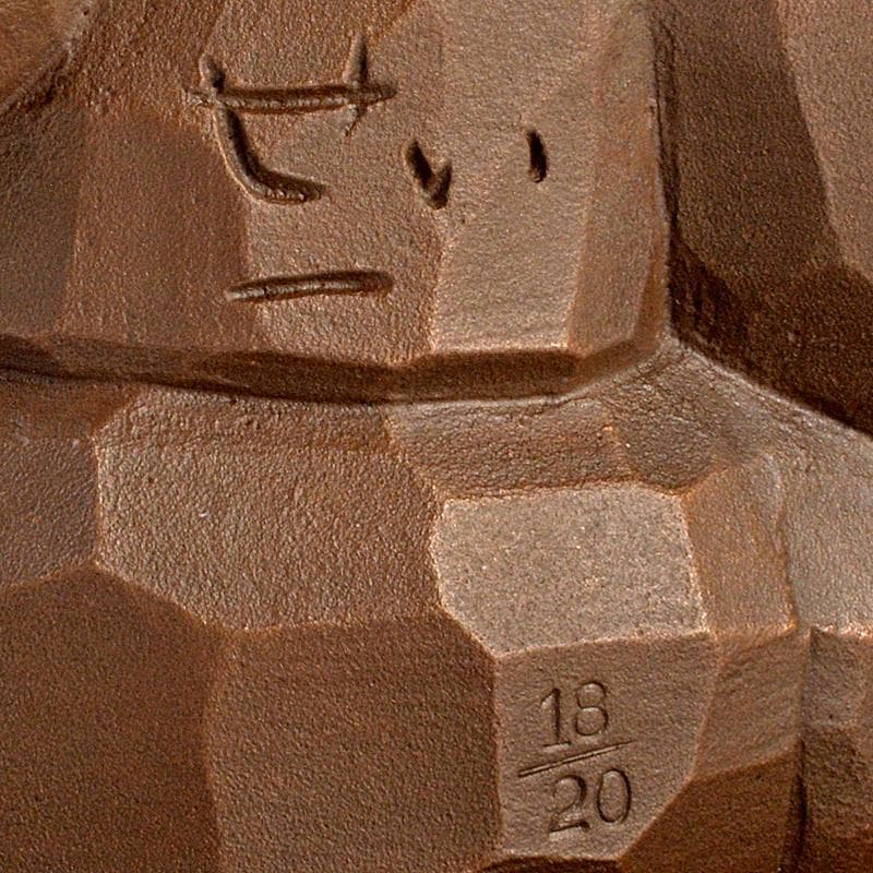 大町誠一作　ブロンズ　やさしき戦士　重さ約5.5kg　証明書付　D　R5986B