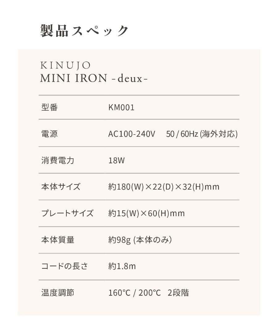 ★新品未使用★KINUJO絹女MINIIRON-deux 海外対応 ヘアアイロン