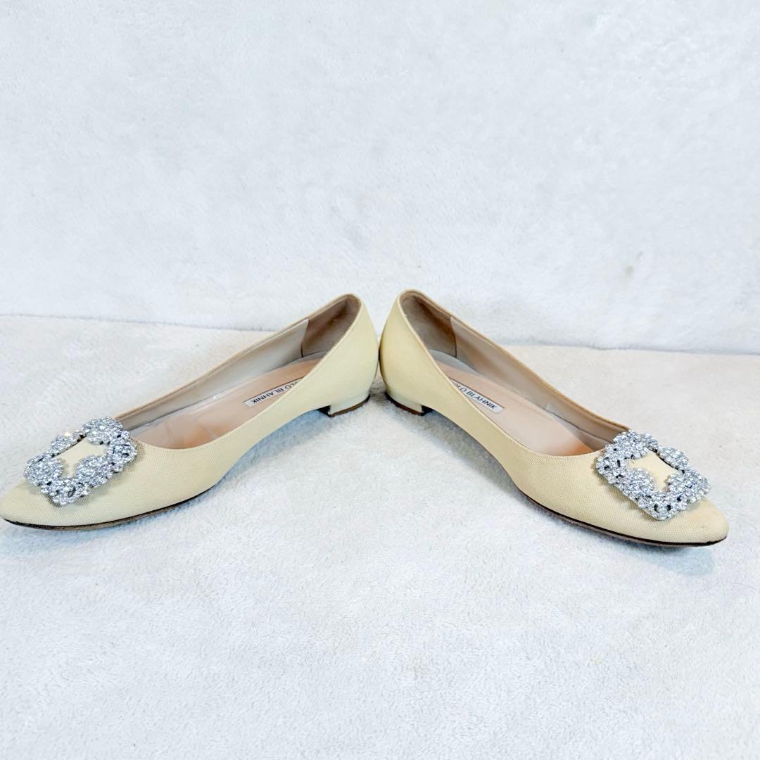 マノロブラニク ハンギシ パンプス フラットシューズ ベージュ 25cm