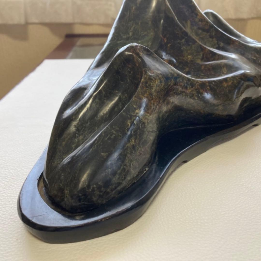 鑑賞石 天然石 オブジェ 置物 インテリア 山型 山脈 模様 約6.5kgレトロ