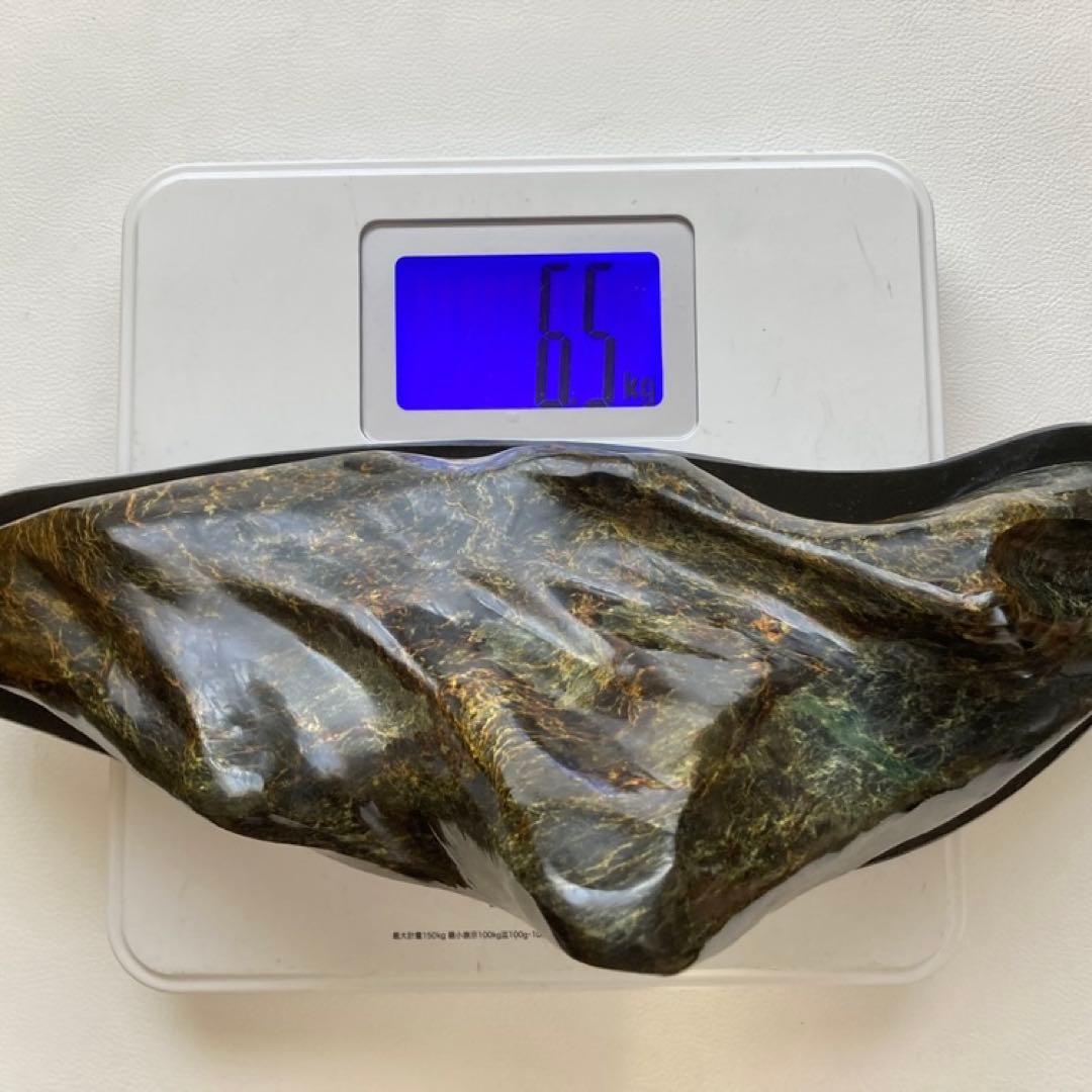 鑑賞石 天然石 オブジェ 置物 インテリア 山型 山脈 模様 約6.5kgレトロ