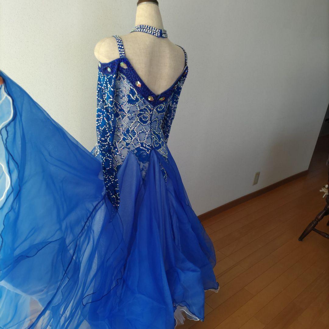 青い社交ダンスドレス