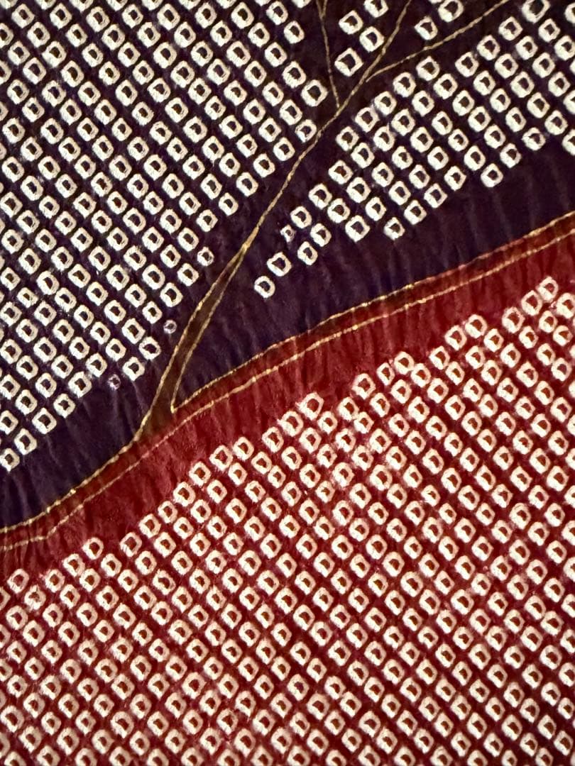 総絞り 訪問着 正絹 枝葉模様 幾何学文様 身丈155cm (新品未着用品)