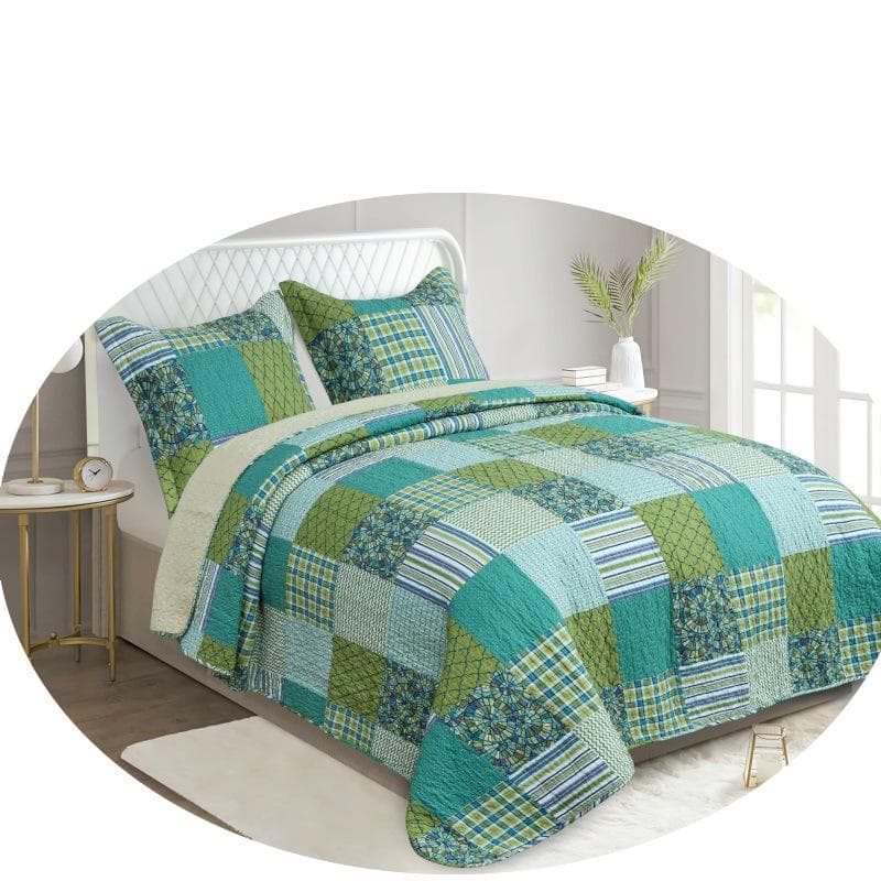 キルトベッドカバー3点セット綿マルチカバー キルティング lsyy02