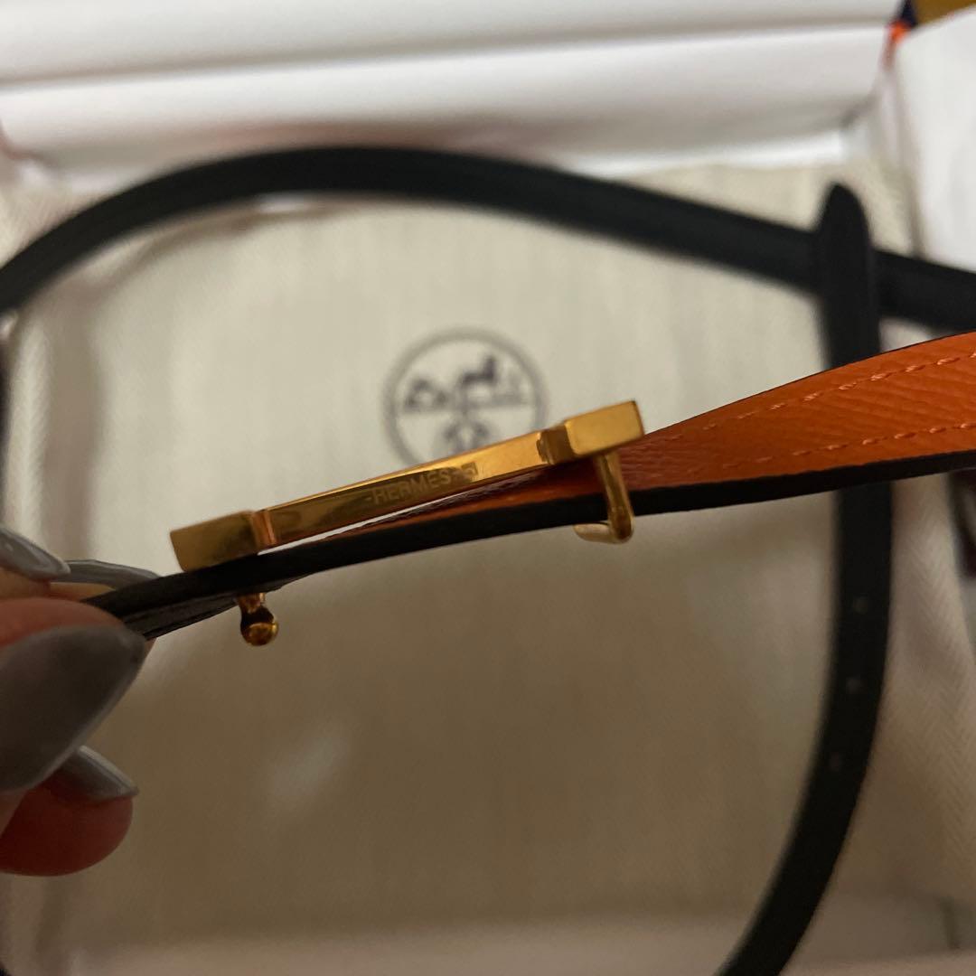 HERMES オレンジ ブラック ベルト　最終値下げ
