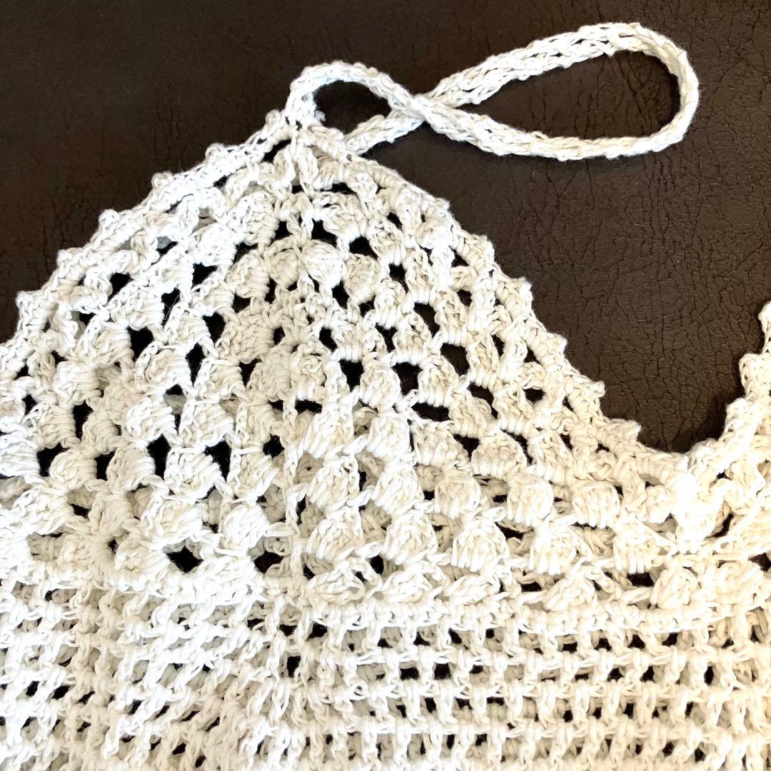 新品タグ付き✨Spick & Span クロシェニットキャミソール　FREE　白