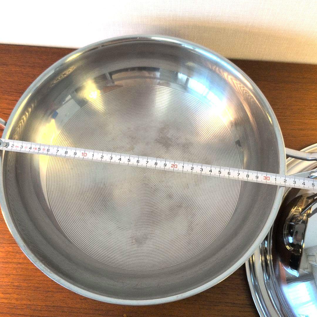 イタリア製　バルザーノ（Balzano）五層ステンレス　ウォックパン　フライパン